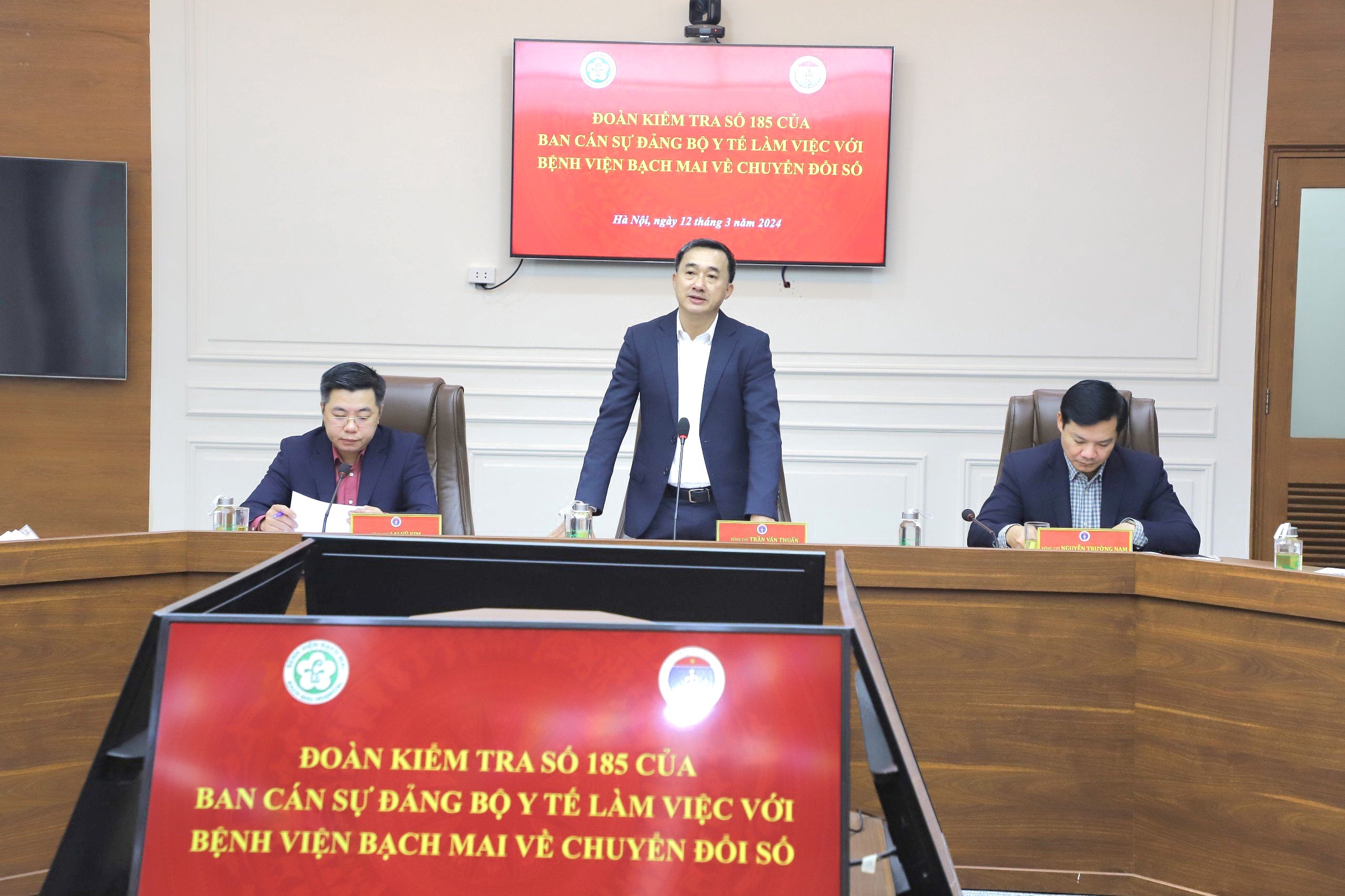 Đoàn Kiểm tra số 185 của Ban cán sự Đảng Bộ Y tế làm việc tại Bệnh viện Bạch Mai và Trường Đại học Y Hà Nội về công tác chuyển đổi số